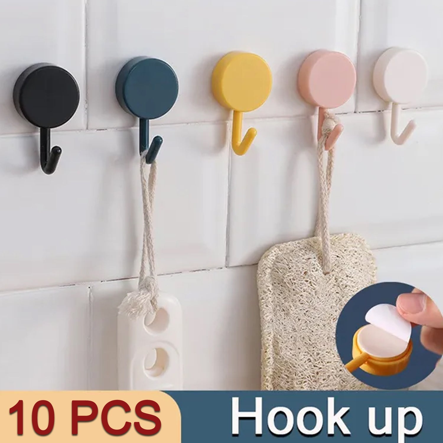 7472 Self Adhesive Sticky Hook, Small Wall Hooks ( 10pc ) DeoDap 7472 Self Adhesive Sticky Hook, Small Wall Hooks ( 10pc ) DeoDap
